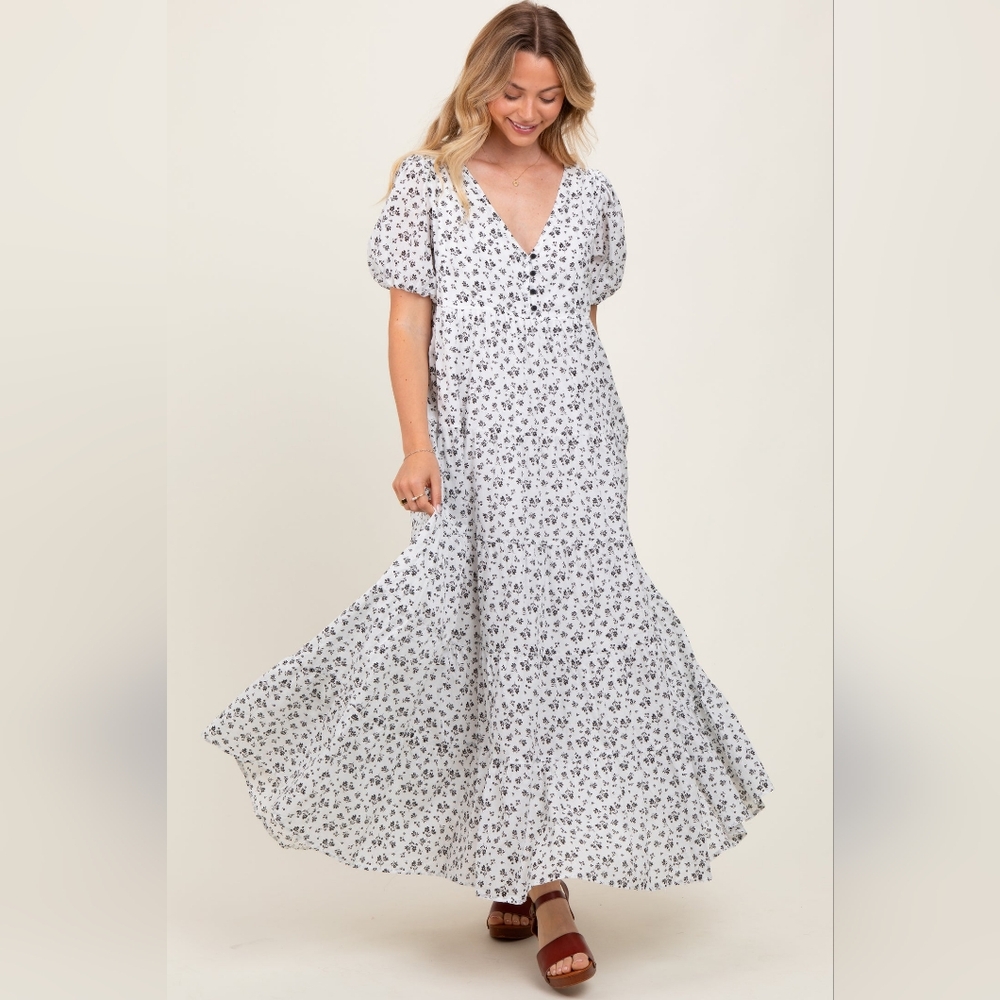 Boutique Floral Print Maxi Dress S M L